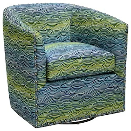 Transitional Swivel Barrel Chair